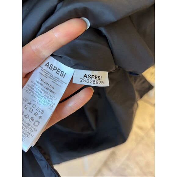 NWOT ASPESI BETH HOODED JACKET, black, Small $550 G34 - Picture 9 of 11
